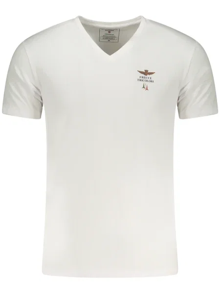 Rövid v-nyakú póló Aeronautica Militare fehér