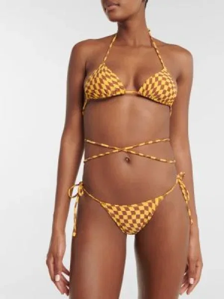 Kockás bikini Tropic Of C nyakkendővel