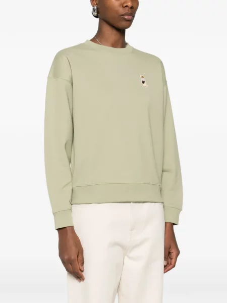 Hanorac Maison Kitsune cu broderie verde