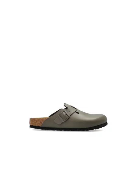 Klapki Birkenstock skórzane szare