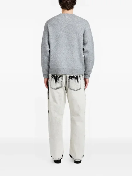 Pulover Proenza Schouler cu decolteu rotund gri
