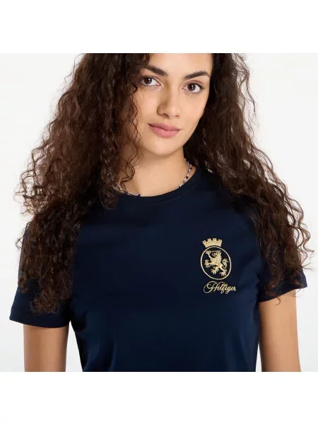 Тениска Tommy Hilfiger TH Crest Embroidery Crew Neck T-Shirt Blue S синьо