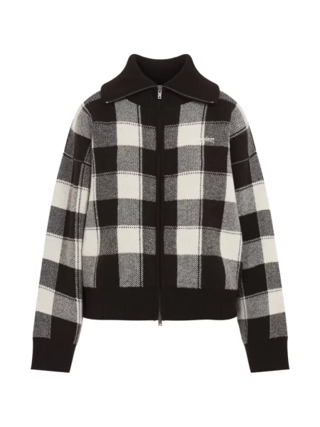 Cardigan Golden Goose în carouri maro