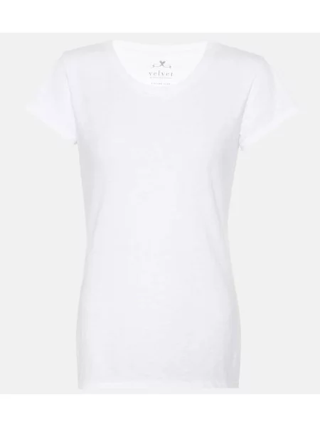 Tricou Velvet de catifea alb