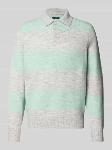 Sweter z dzianiny o kroju regular fit z kołnierzykiem polo Mcneal