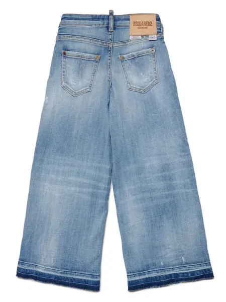 Szerokie jeansy dziecięce Dsquared2 niebieskie