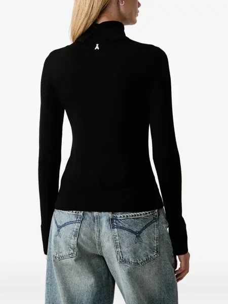 Vlněný rolák Patrizia Pepe s autogramem černý