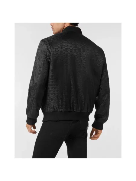 Kurtka bomber Philipp Plein żakardowy czarny