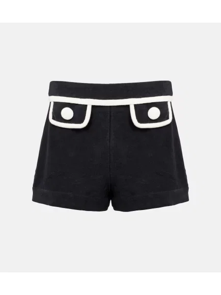 Szorty Adriana Degreas z wysoką talią frotte czarne