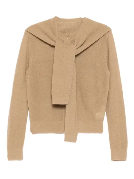 Kardigan Jnby drapowany brązowy