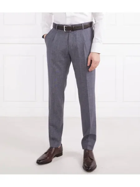 BOSS BLACK Pantaloni cu adaos de lână negru