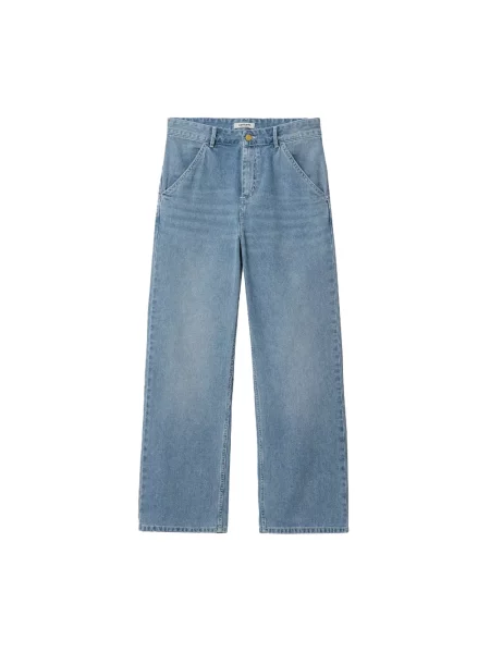 Carhartt WIP jeansy Simple Pant high waist niebieskie