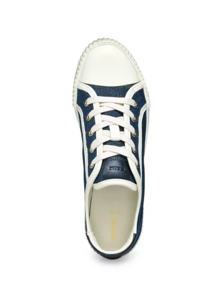 Fűzős csipkés sneaker Geox kék