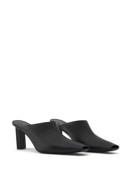 Papuci tip mules Courreges din piele negru