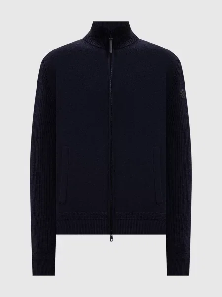 Кардиган з вовни та кашеміру Moncler синій