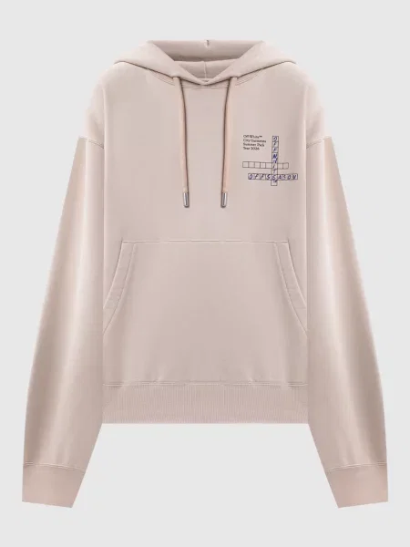 Худі з брендовим принтом Off-white бежеве