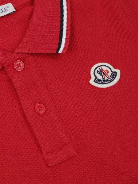 Koszulka polo dziecięca Moncler Enfant czerwona