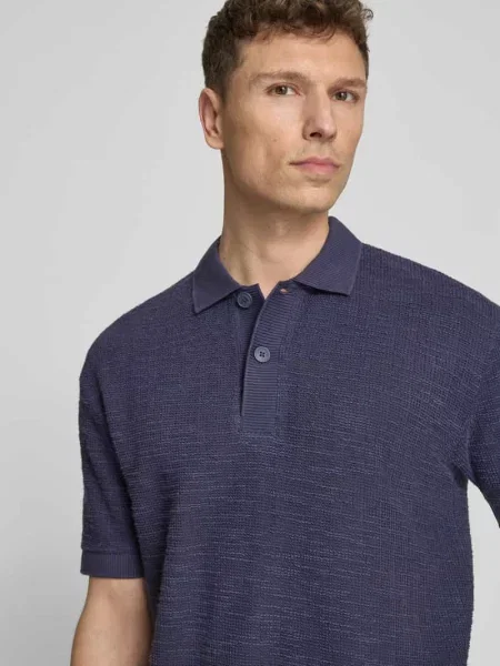 Marc O'polo Dzianinowa Koszulka Polo O Luźnym Kroju blau niebieska
