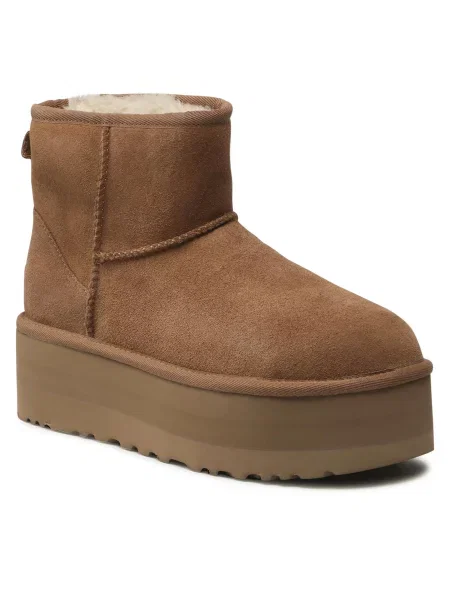 Čizme za snijeg Ugg W Classic Mini Platform smeđa
