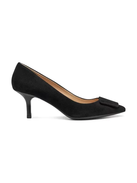 Pantofi cu toc Geox din piele cu toc jos negru