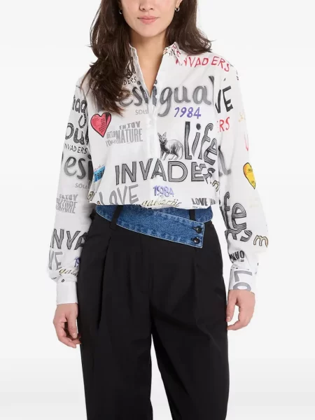 Cămașă Desigual cu imagine alb