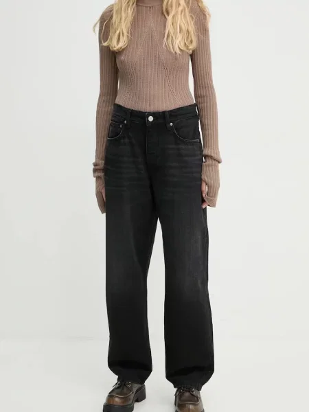 Blugi Won Hundred cu talie înaltă negru