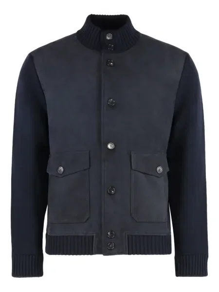 Cardigan Slowear din piele albastru