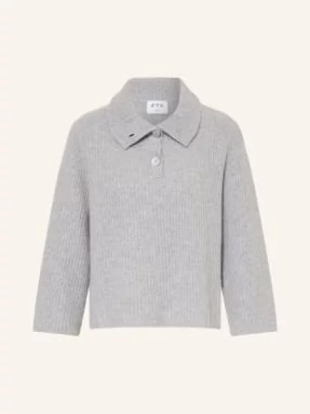 Ftc Cashmere Sweter Z Kaszmiru Typu Troyer grau