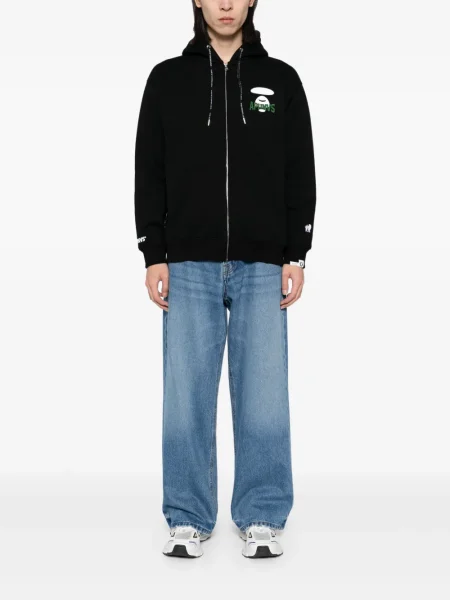 Geacă Aape By A Bathing Ape cu glugă cu imagine negru