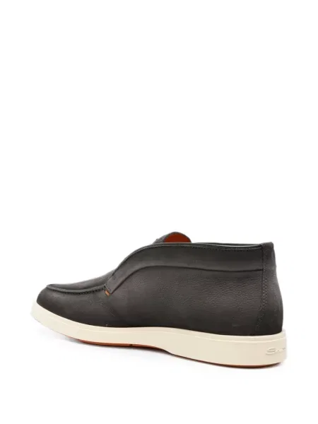 Велурени slip-on боти Santoni сиво