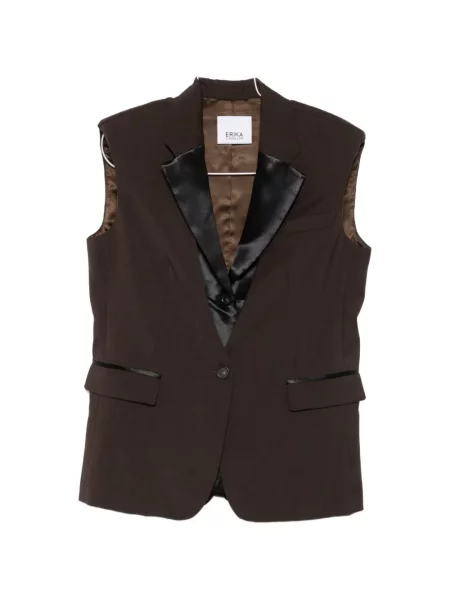 Vestă Erika Cavallini cu rever maro