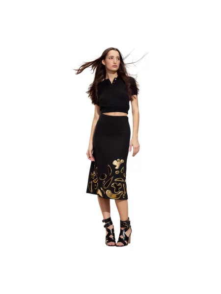 Spódnica midi Cynthia Rowley do kolan czarna