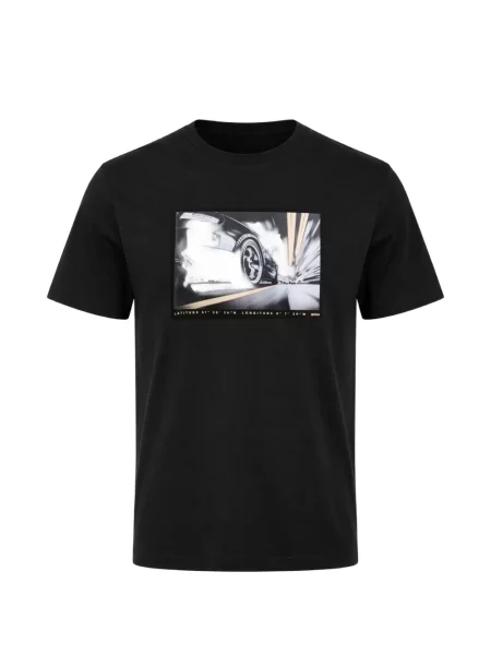 Tricou Boss cu imagine cu decolteu rotund negru
