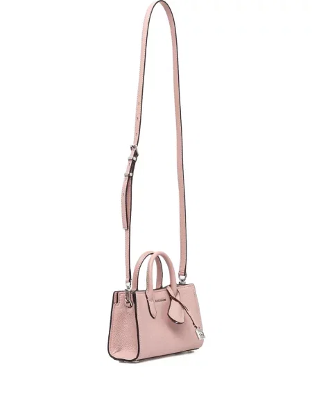 Kožené mini mini šaty Michael Michael Kors na ramínka bílé