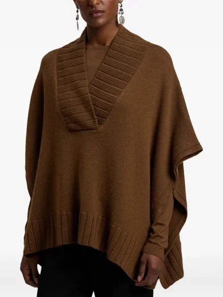 Top Ralph Lauren Collection cu decolteu în V maro