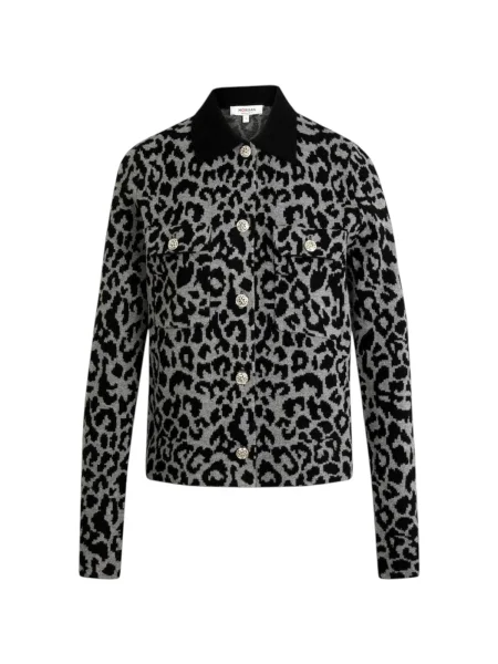 Cardigan Morgan cu model leopard negru