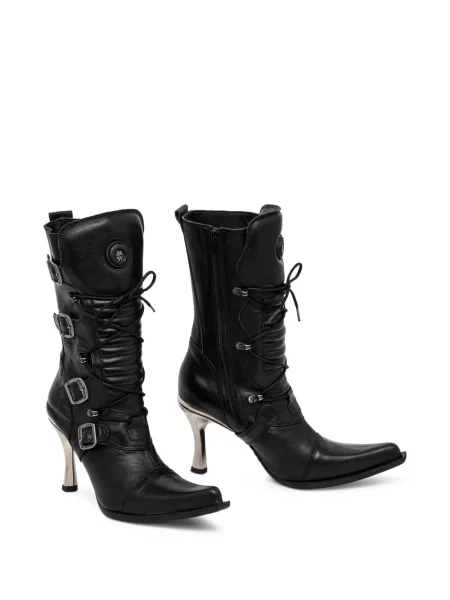 Боти New Rock с катарама черно