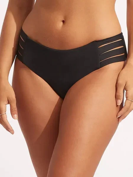Seafolly plavkové kalhotky Multi Strap Hipster černé
