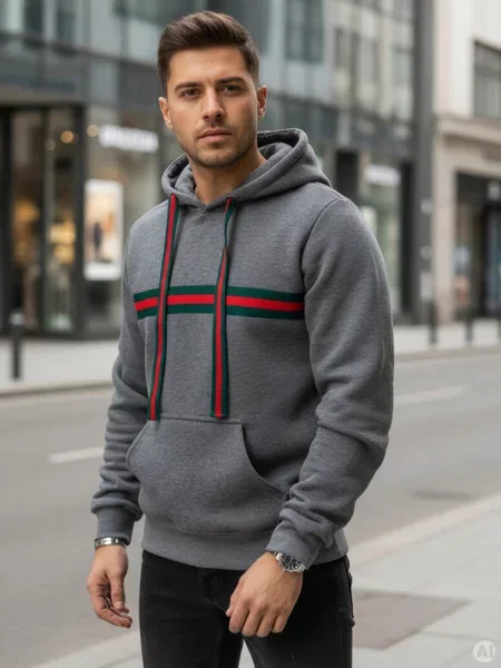 Bluza z kapturem ciemnoszara Dstreet