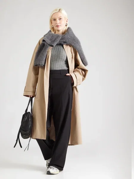 PIECES Pantaloni cu dungă PCROSA' negru