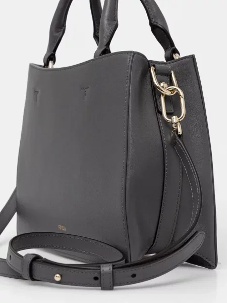 Torebka Furla skórzana szara