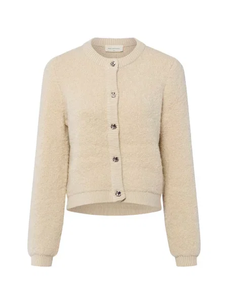 Msch Copenhagen Kardigan z wełną i alpaką MSCHNerida Kobiety Sztuczne włókno jednolity XS/S beżowy