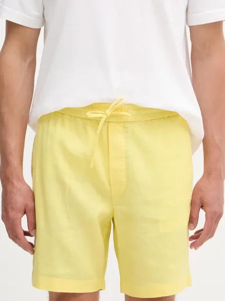 Tommy Hilfiger šortky se lnem žluté