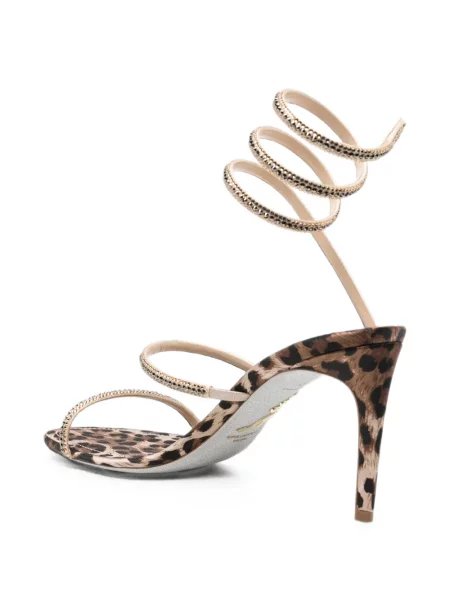 Sandale Rene Caovilla cu imagine cu model leopard maro