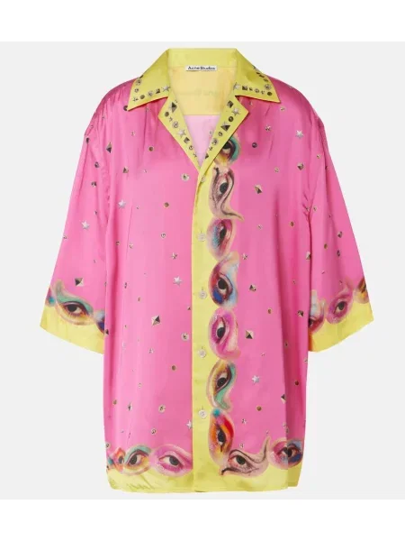 Cămașă Acne Studios cu imagine roz