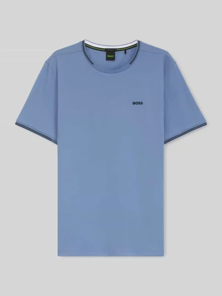 T-shirt o kroju regular fit z mieszanki bawełny model TAUL' Boss Green niebieska