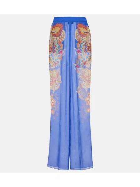 Pantaloni Etro cu model paisley albastru