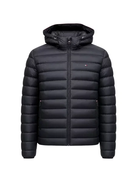 Prechodná bunda Tommy Hilfiger s kapucňou čierna