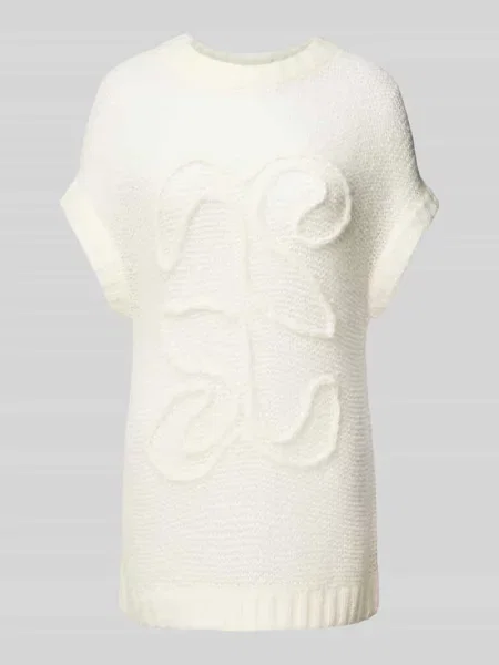Sweter z dzianiny z krótkimi rękawami model ‘Lingo’ My Essential Wardrobe biały