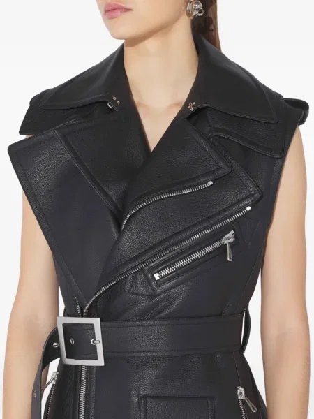 Vestă Jean Paul Gaultier din piele negru